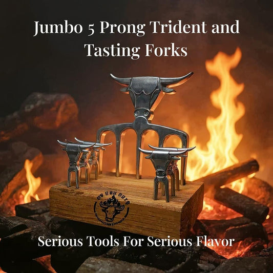 The Precision Pack Polished 5-Prong Fork + 6 Tasting Forks