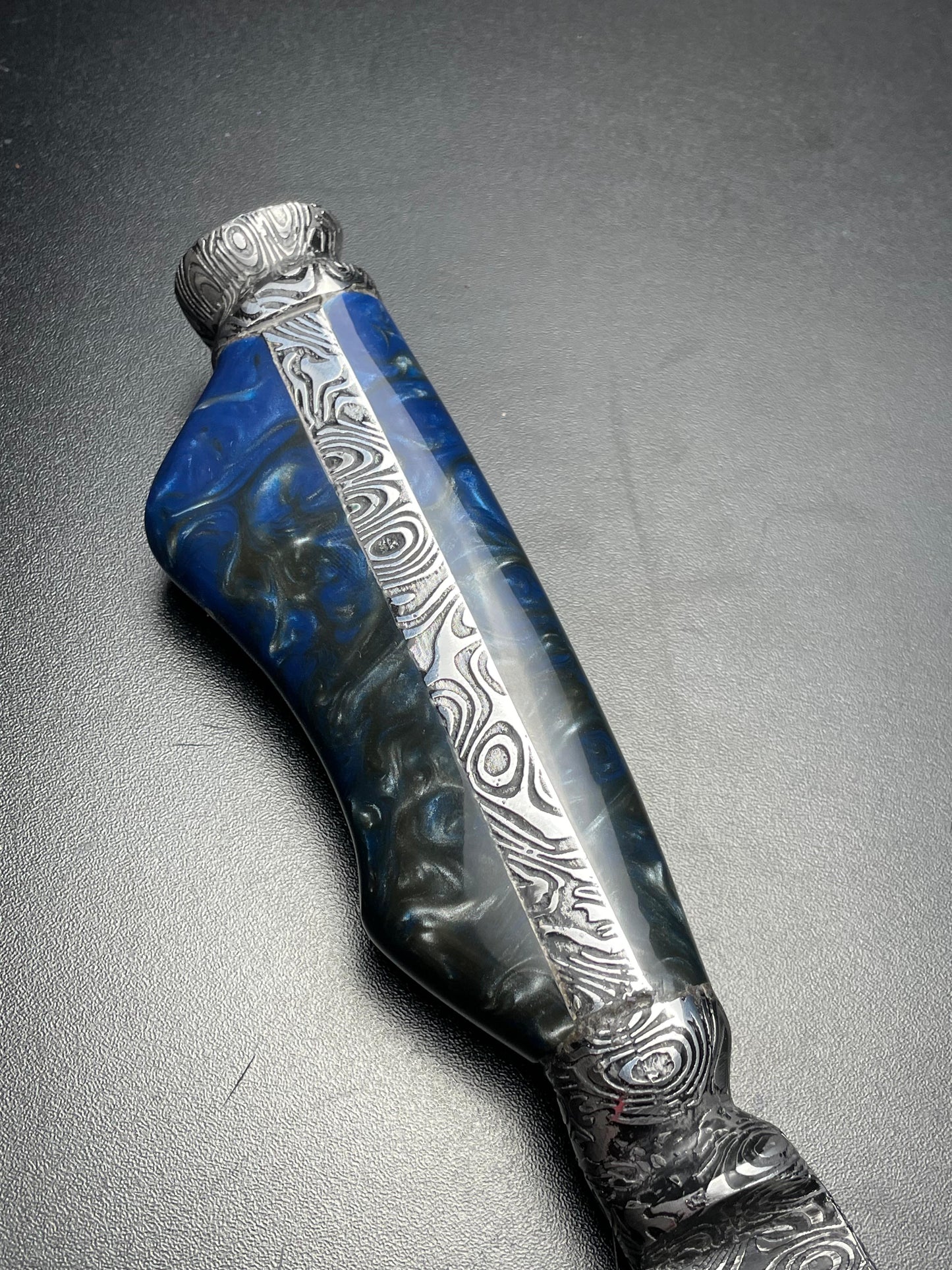 The Abyss Textured Forged Knife – Pearl Resin Handle Edition