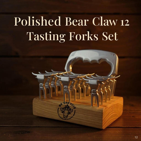 The Shred & Serve Kit  Polished Bear Claw + 12 Tasting Forks