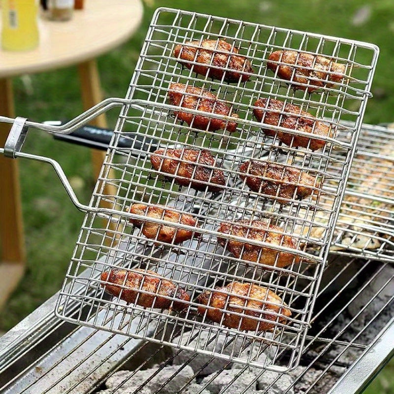 Portable Metal BBQ Grill Basket for Outdoor Grilling-2
