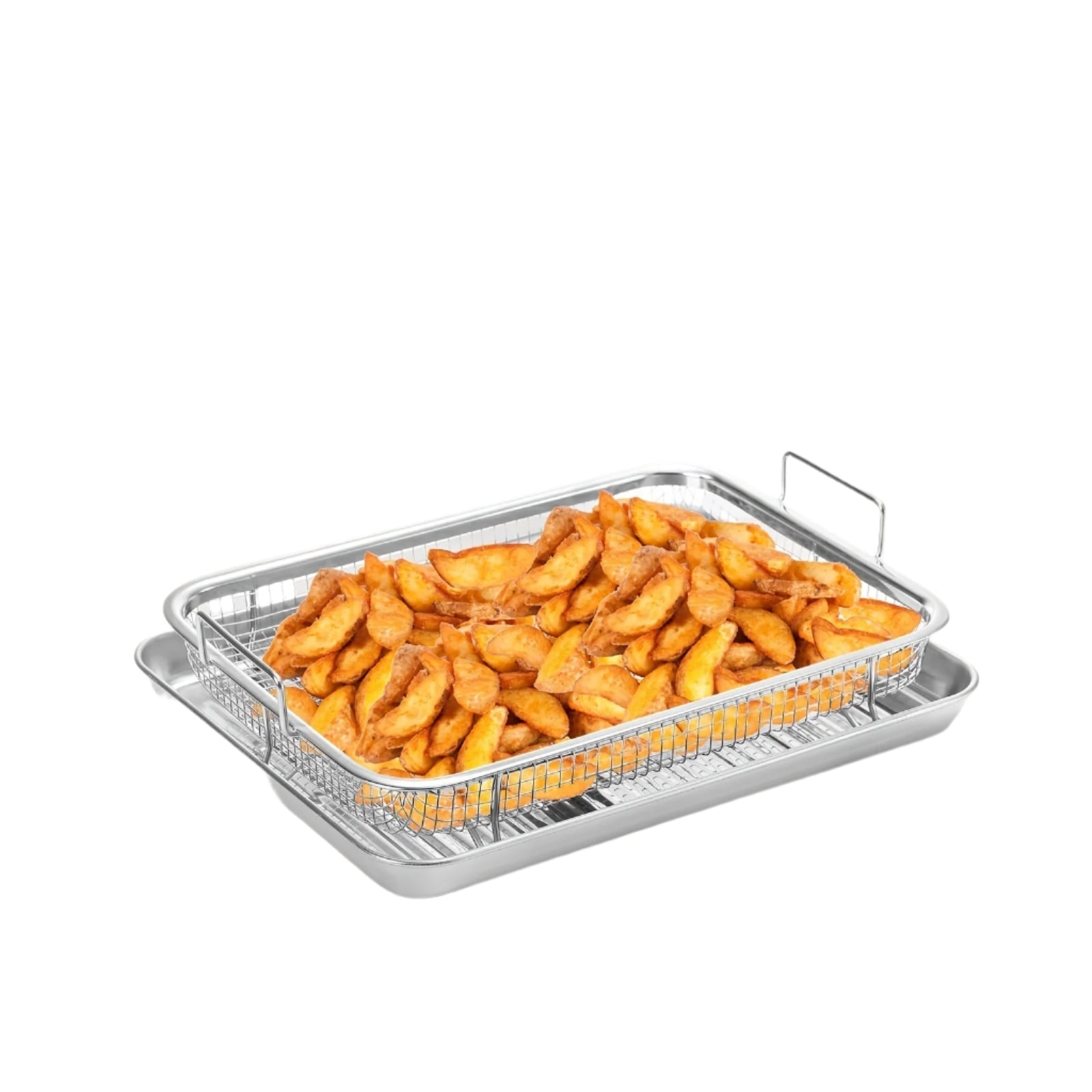 Stainless Steel Oven Grilling Basket with Double Handle-0