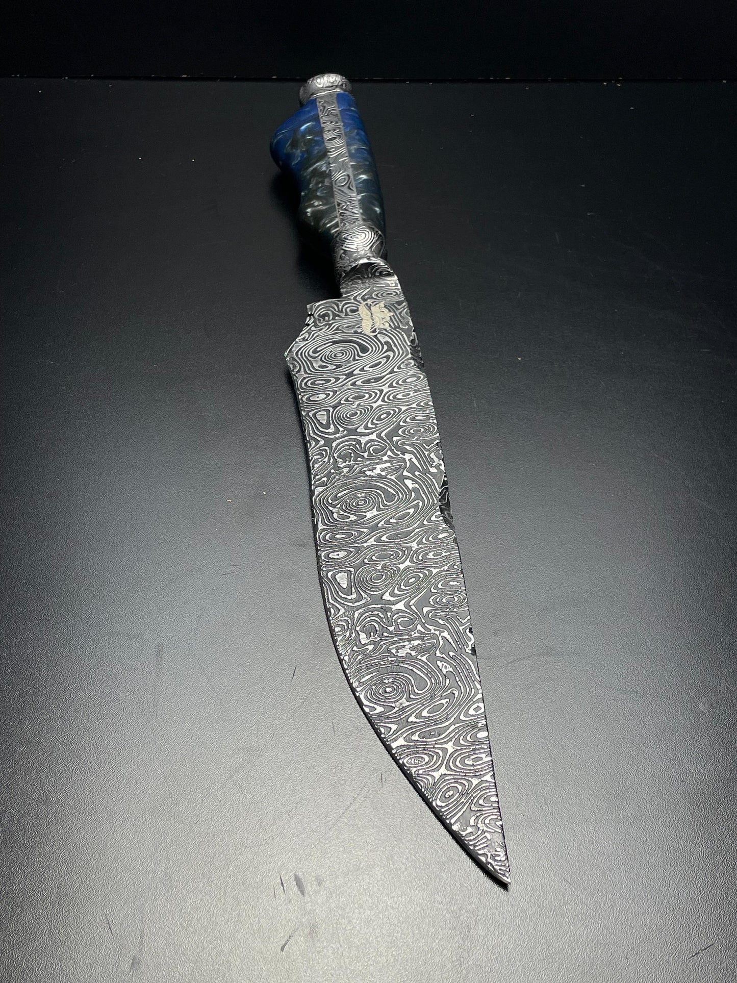 The Abyss Textured Forged Knife – Pearl Resin Handle Edition