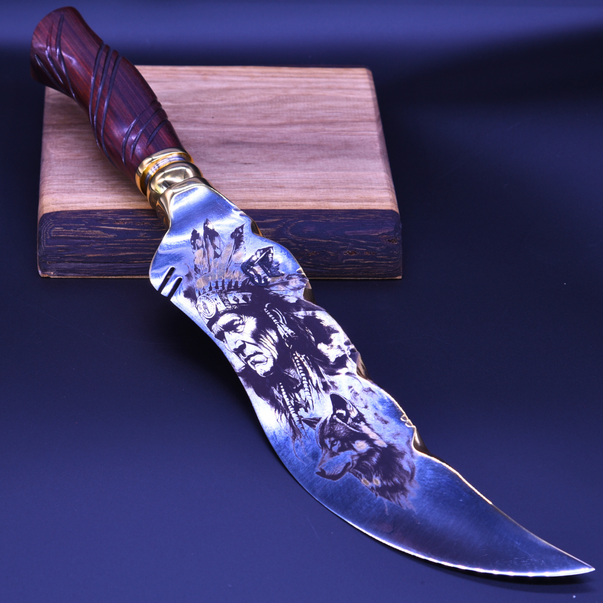"The Chief" — Full Gold Collector Knife