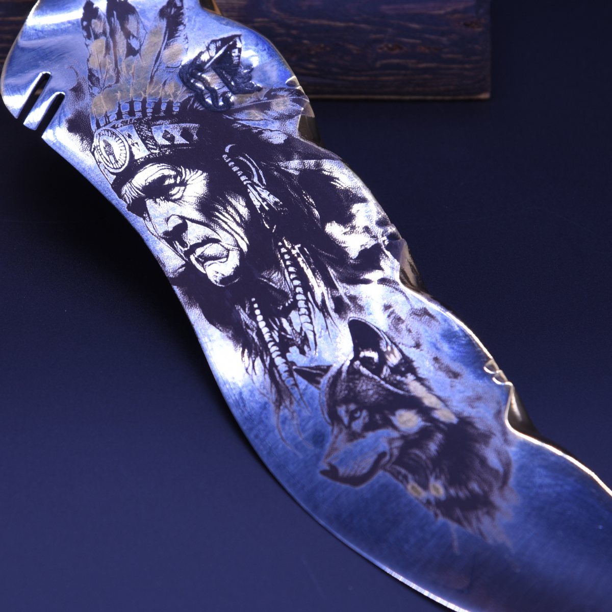 "The Chief" — Full Gold Collector Knife