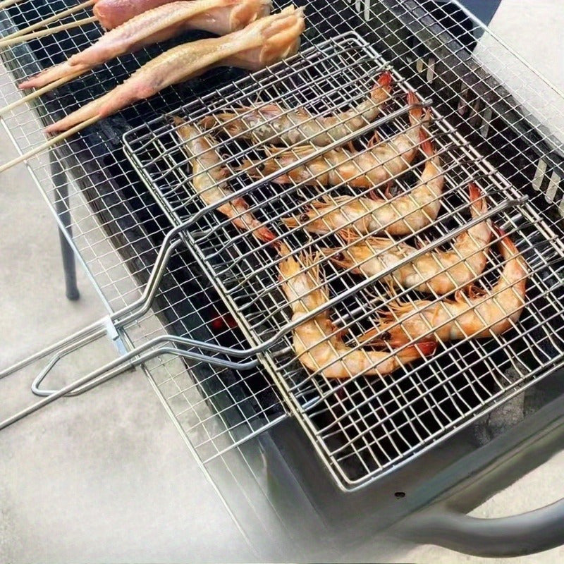 Portable Metal BBQ Grill Basket for Outdoor Grilling-4
